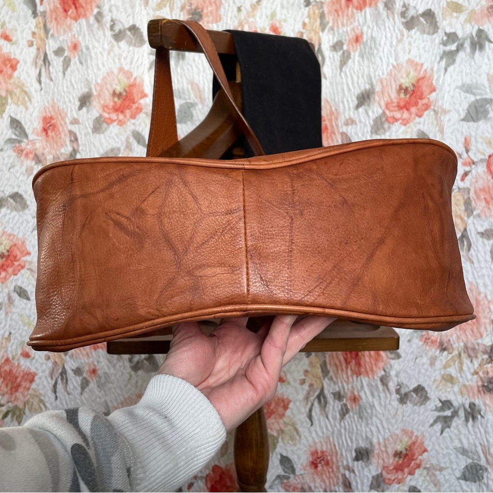 Frye Campus Rivet Hobo Leather Shoulder Bag in a Distressed Cognac Brown - Picture 6 of 14